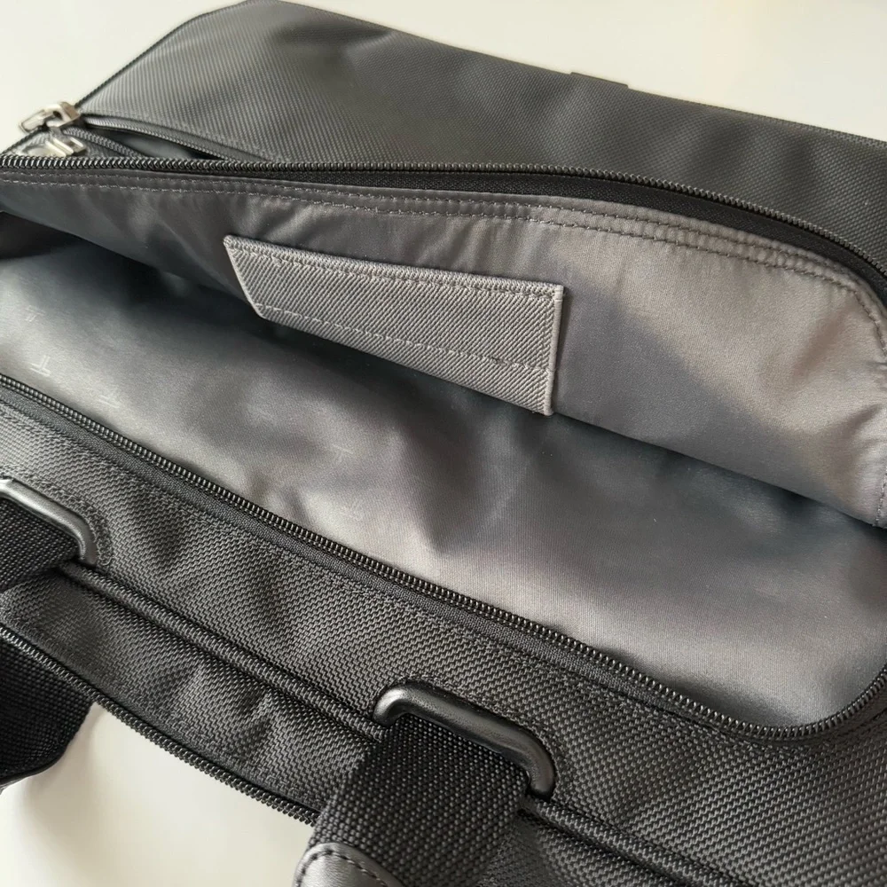 Tumi Slim Portfolio Expandable Laptop Briefcase in Black